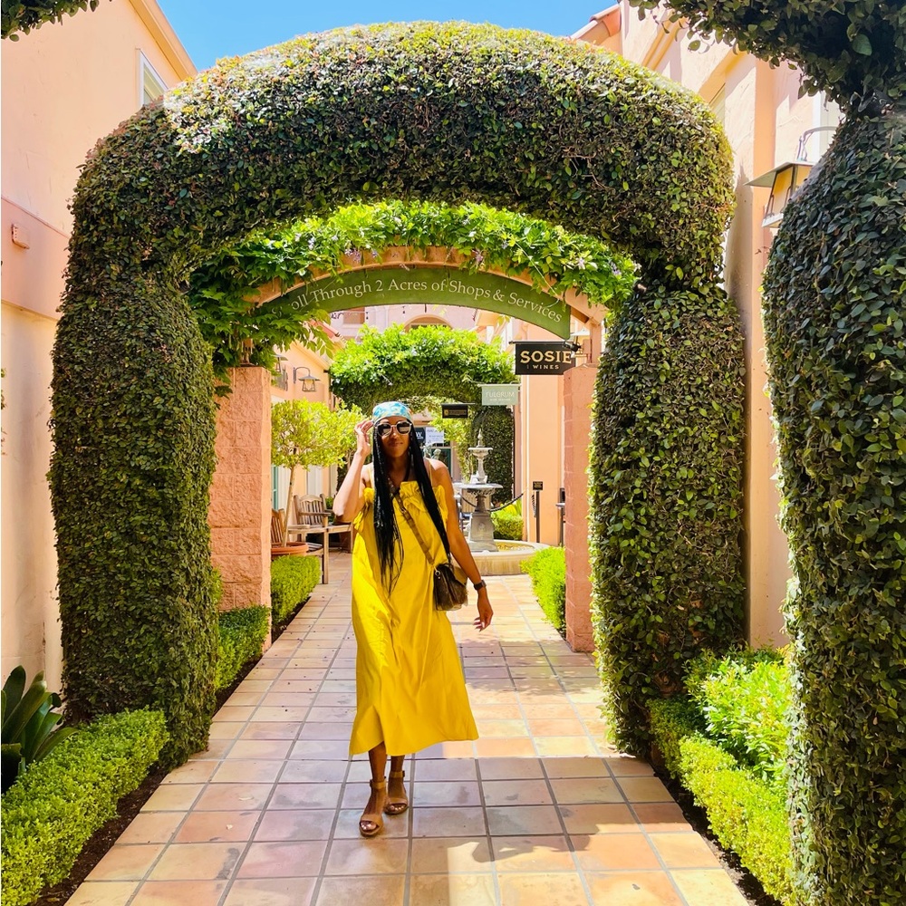 H&M yellow maxi dress